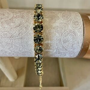 Elegant Gold and Taupe Stone Impression Bracelet